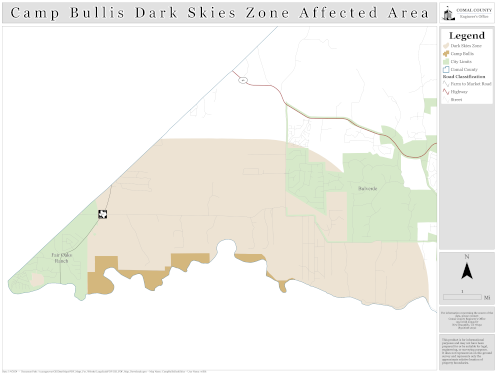 Camp Bullis Dark Skies Map