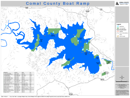 County Boat Ramps Map